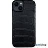 Leather Case for iPhone 14 Black (Чёрный крокодил)