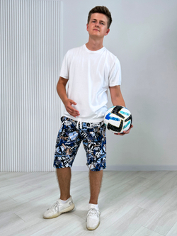 Шорты для мальчика подростковые "Буквы на белом"