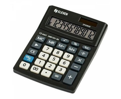 Калькулятор настольный Eleven Business Line CMB1201-BK, 12 разрядов, двойное питание, 102*137*31мм, черный