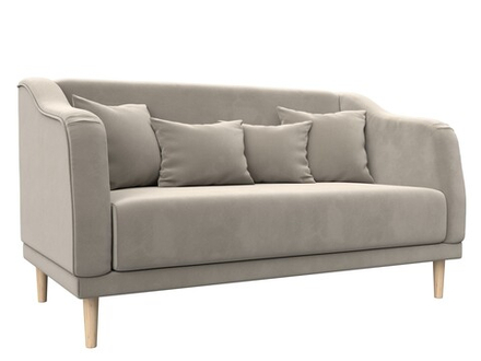 Диван кухонный прямой Киото, Бежевый, Микровельвет, 113077