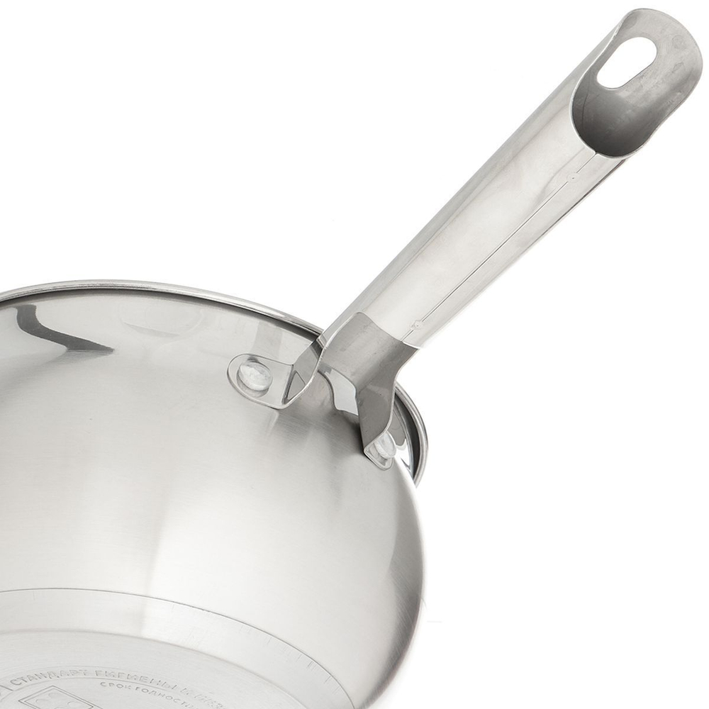 Ковш нерж, 1.9 л, крышка стекло, металл ручка, индукц, Daniks, Классика, SD-16S