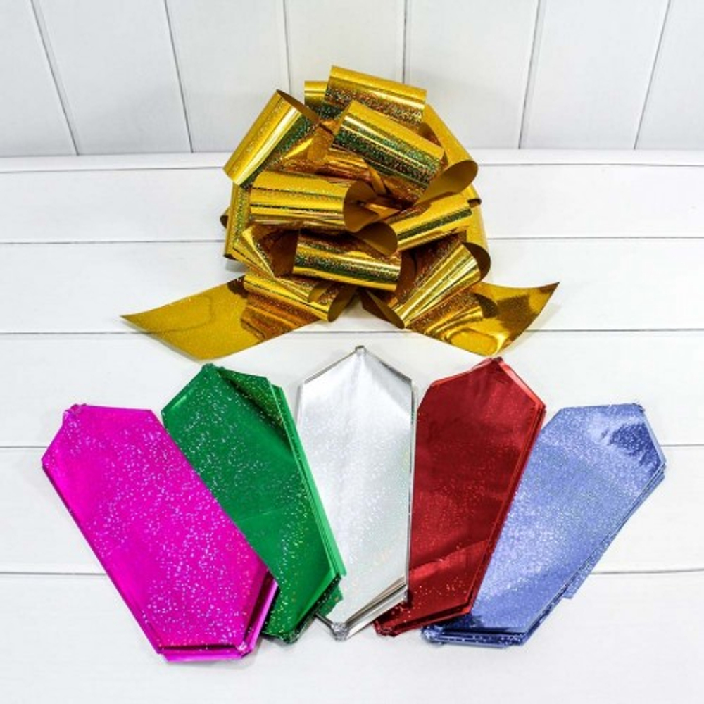 Бант Шар 10см Набор 6 шт голография (Микс)