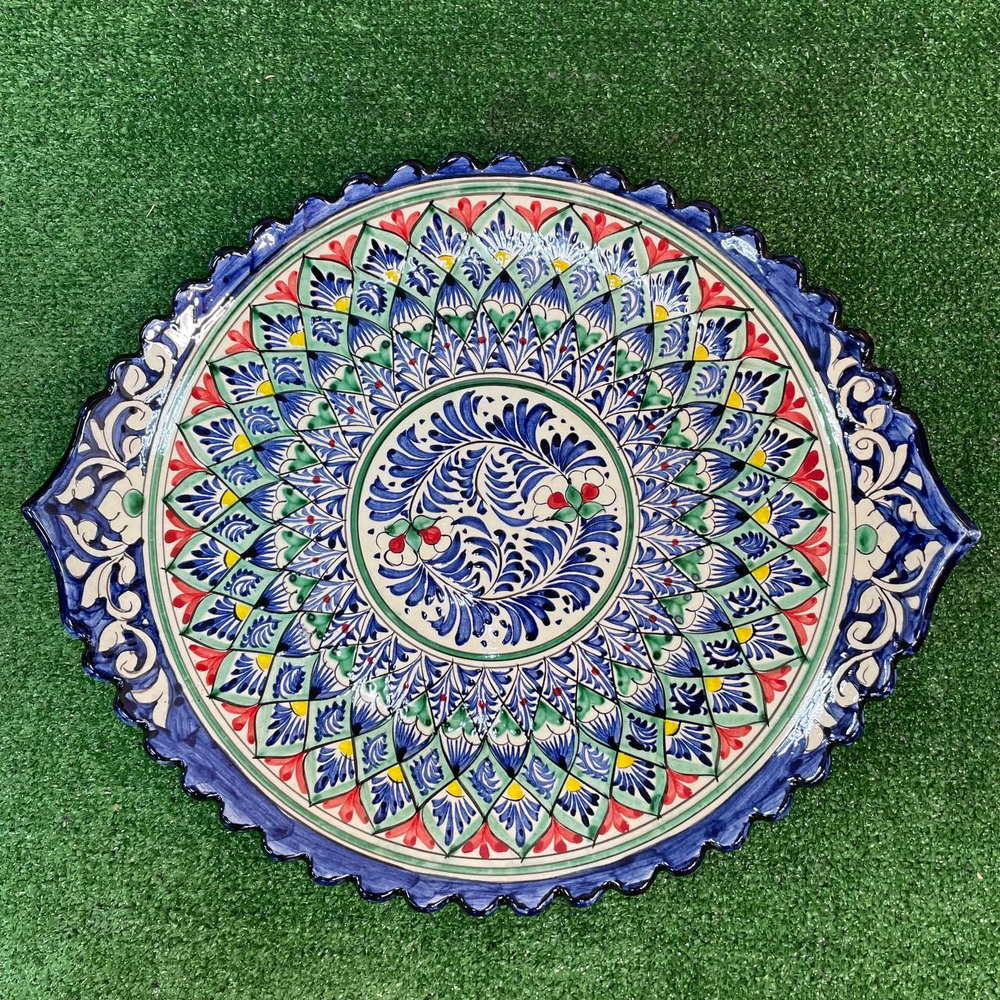 Ляган овальный резной Риштан 42*34
