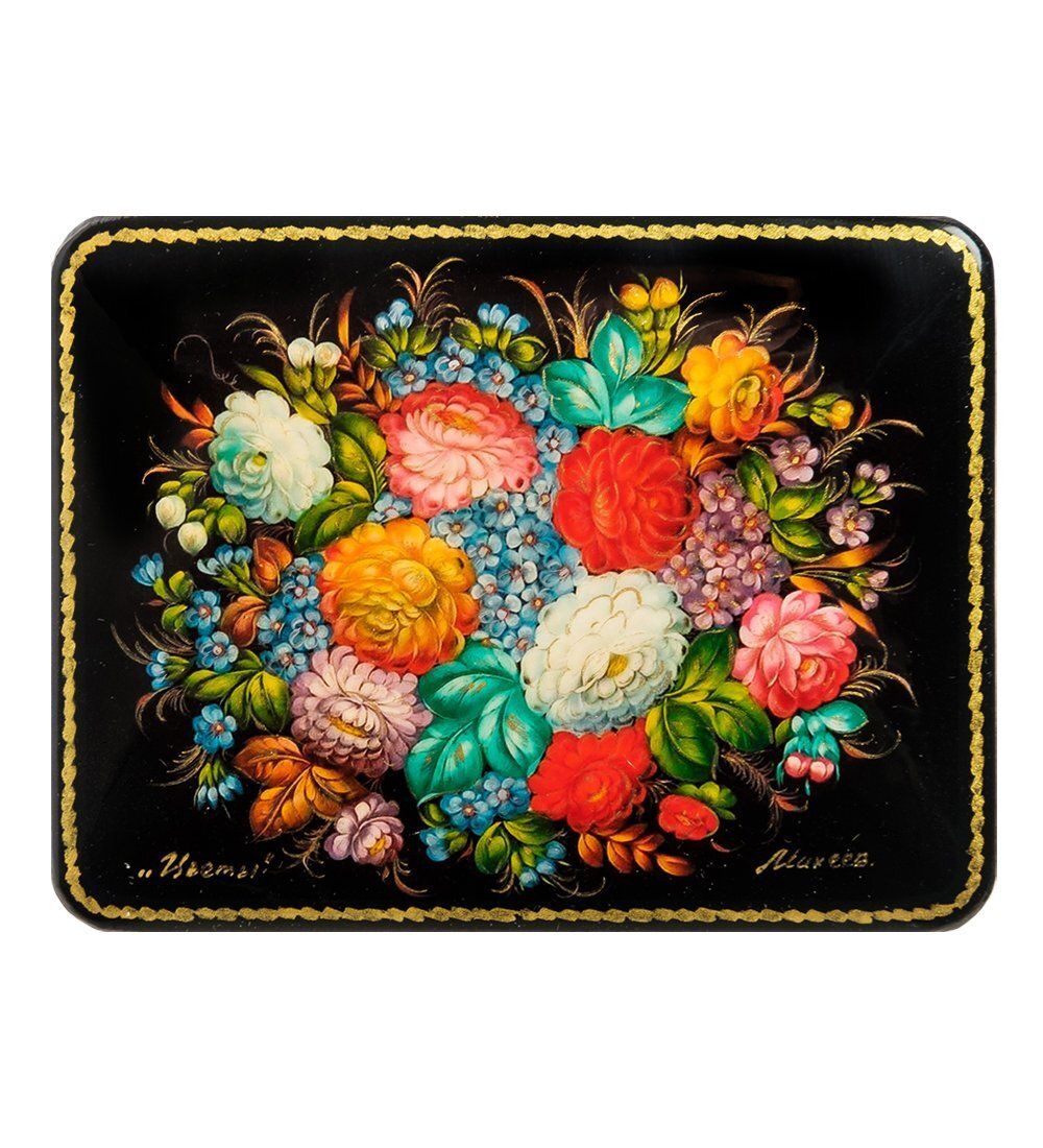 Народные промыслы ШК-19/ 9-H Шкатулка в технике декупаж «Цветы» (10х8х3,5)