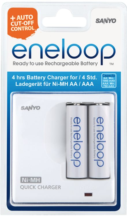 Зарядное устройство Sanyo Eneloop MDR02-E-2-4UTGB + 2шт AAA 750 mAh