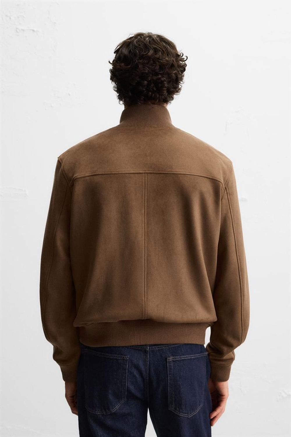 ZARA КУРТКА ИЗ ИСКУССТВЕННОЙ ЗАМШИ СВОБОДНОГО КРОЯ, КОНЬЯЧНЫЙ