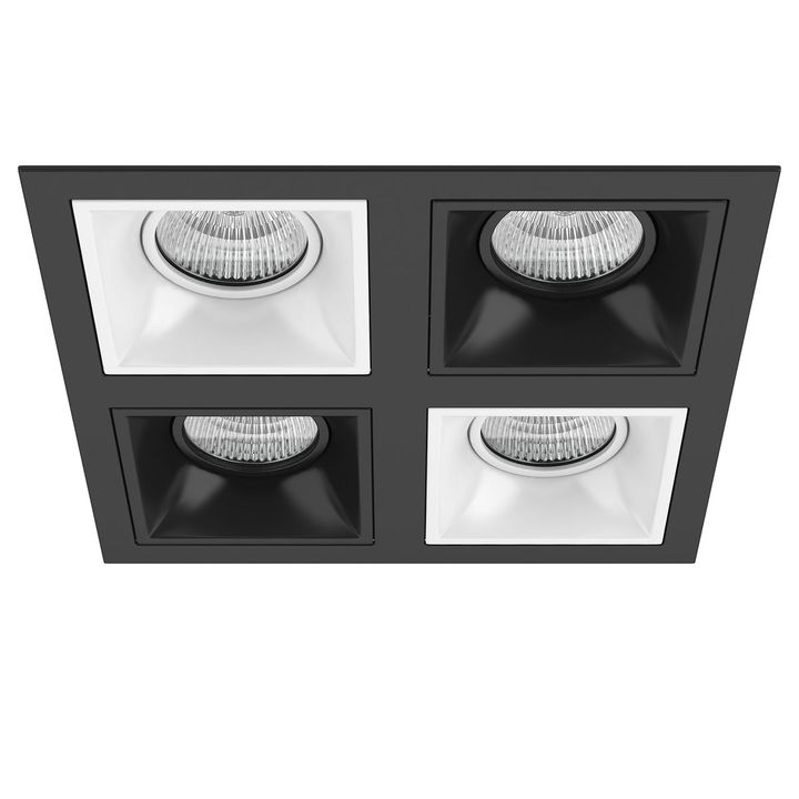 Комплект из светильников и рамки Lightstar Domino Quadro (214547+214506+214507+214506+214507) D54706070607