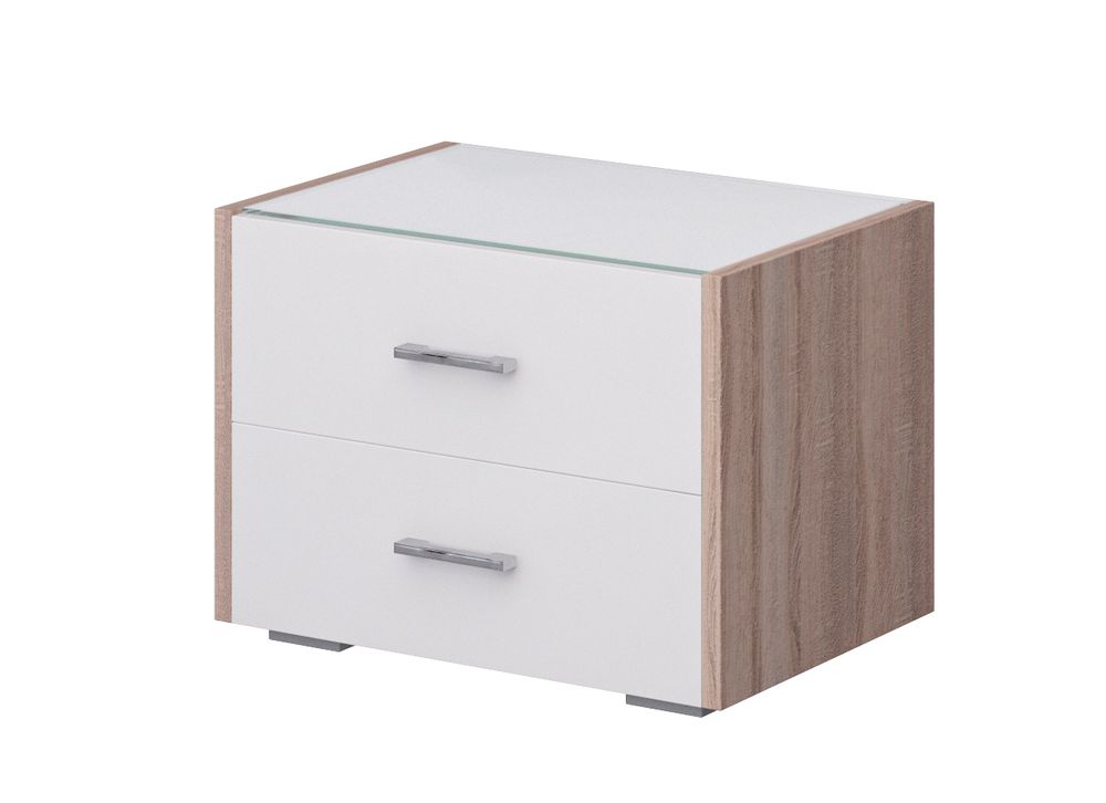 Тумба прикроватная со стеклом Камея (Венге/Белый глянец), Мелодия сна