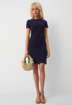 Платье трапеция синее