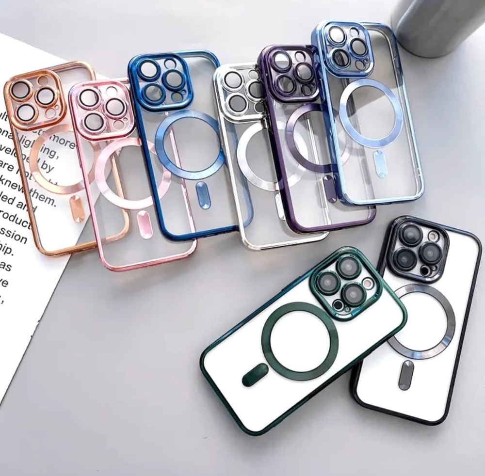 Чехол силиконовый iPhone 13 Pro с Magsafe (серебро)