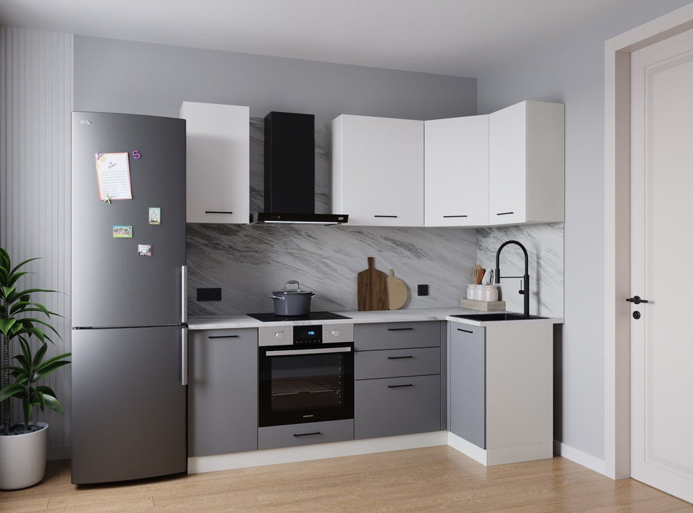 Кухонный гарнитур угловой Элеганция 2200х1000 столешница 26 мм