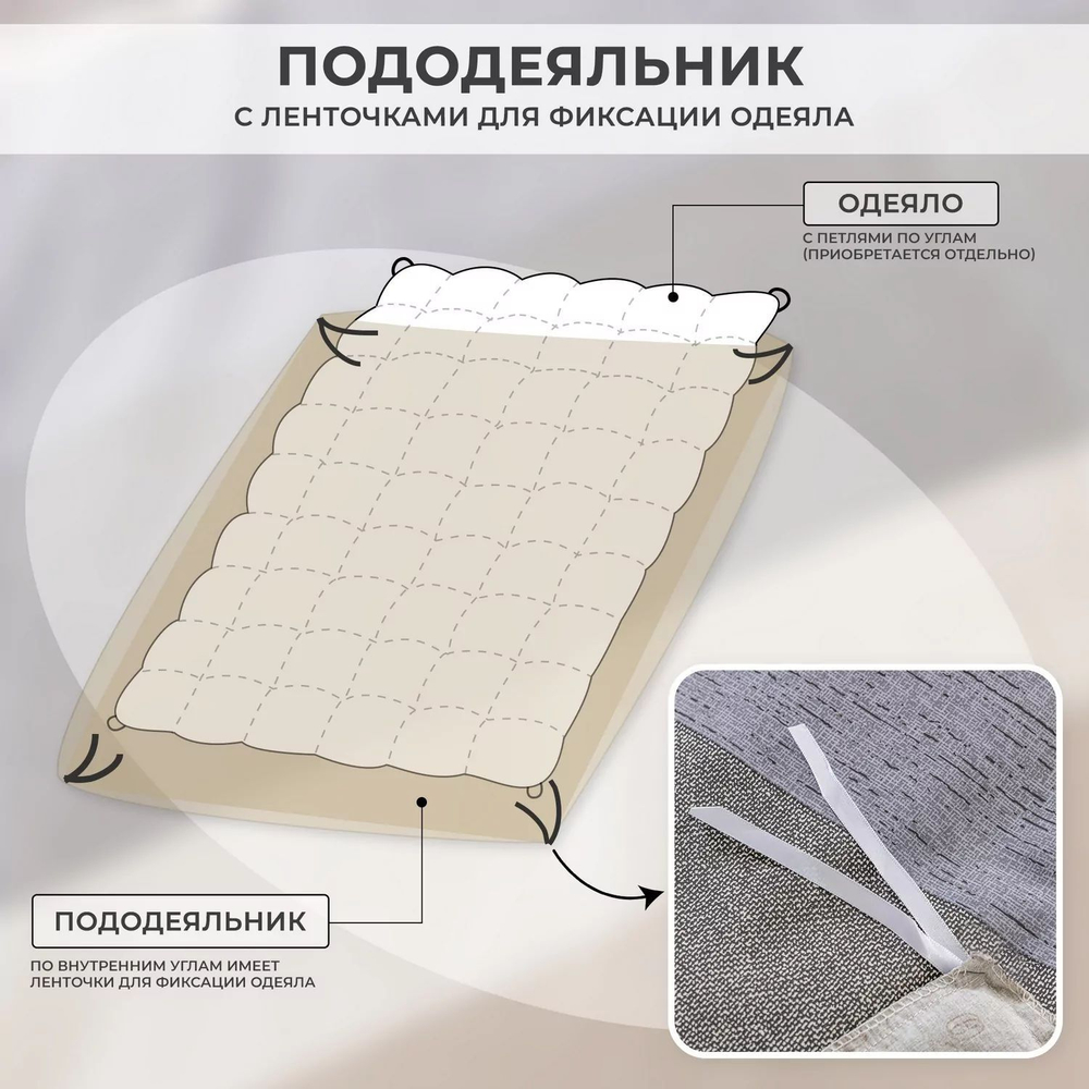 Комплект постельного белья Люкс Сатин 100% хлопок на резинке