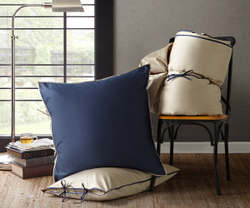 Наволочка 70x75 Sharmes Luca серо-бежевая/темно-синяя