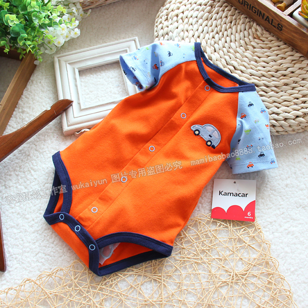 Боди детское с принтами и аппликацией машин