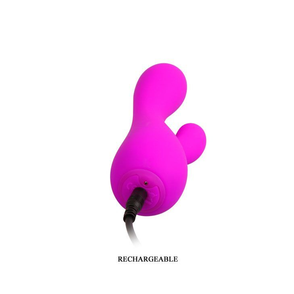 Лиловый вибратор-кролик Simon - 17,8 см. (Цвет: лиловый)