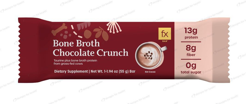 Designs For Health - Bone Broth Chocolate Crunch 12 bars