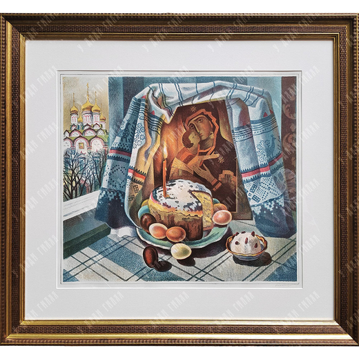 Аверьянов Владимир Васильевич (р.1952). Пасха в Хамовниках. Автолитография.1980-е.