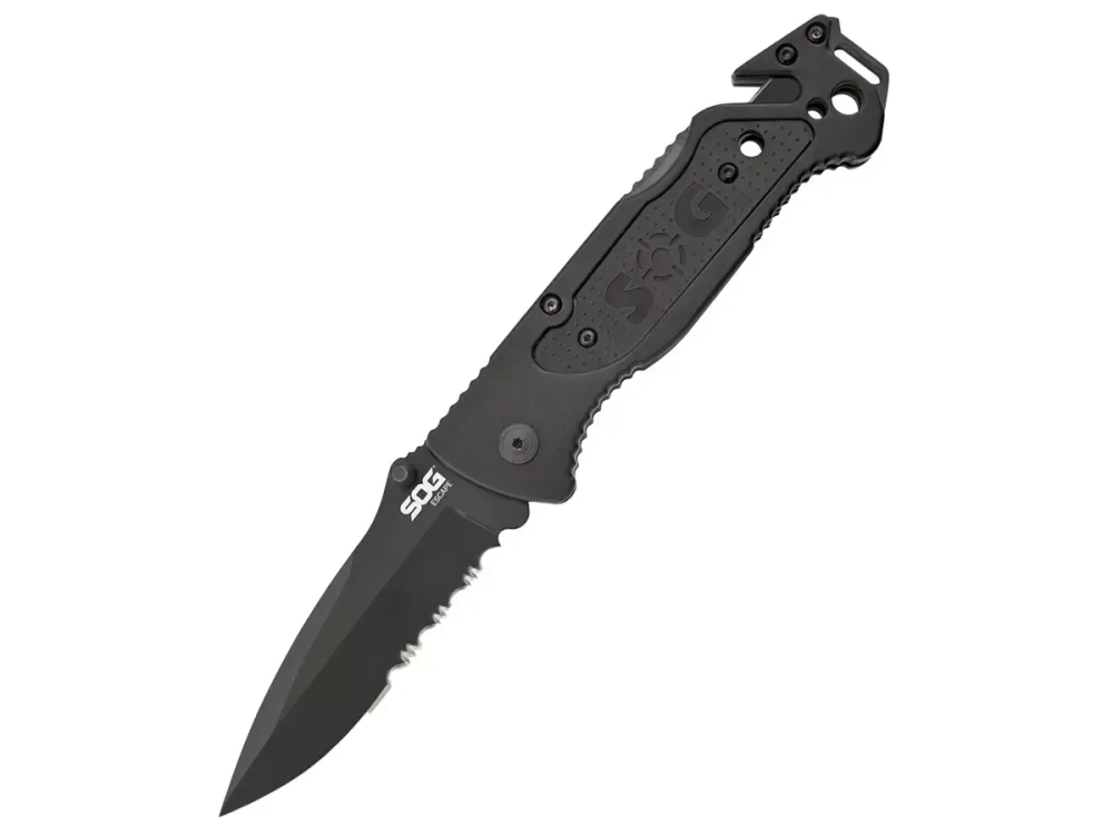 Нож складной SOG Escape Black, сталь 7Cr17MoV, рукоять алюминий, блистер (SOG-FF25-CP)