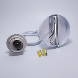 Патрон подвесной Е27 шнур подвес потолочный для светильника и люстры для лампы и абажура декоративный, белый, 60 Вт,1 шт.