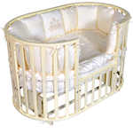 Детская кроватка Severyanka 3 сл.кость (6в1, овальная, круглая, универсальный маятник, колесо)