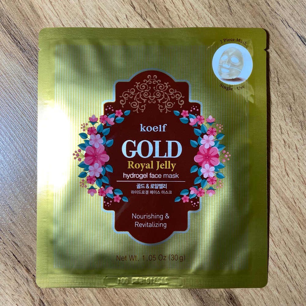 Маска для лица Koelf Gold Royal Jelly Hydrogel Face Mask гидрогелевая с золотом и пчелиным маточным молочком 30 г