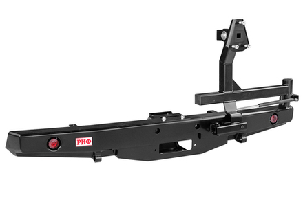 Бампер силовой задний УАЗ Буханка с площадкой под лебёдку, калиткой и фонарями, лифт 65 мм РИФ