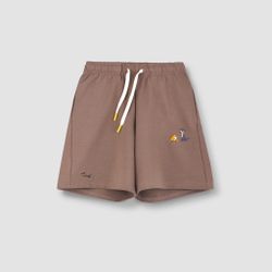 Шорты кофейного цвета с вышивкой "Собачки"