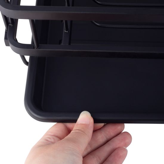 Сушилка для посуды из алюминия с поддоном Kamille KM-0750 (черная 57,5х35х27,5 см.)