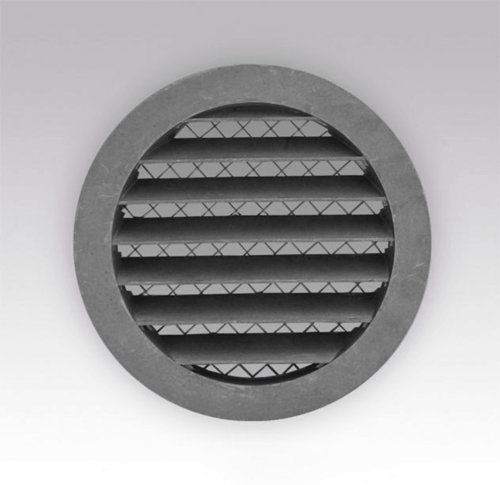 Решетка 150 15РКМ вентиляционная круглая c сеткой D180 с фланцем D150, Алюминий ERA