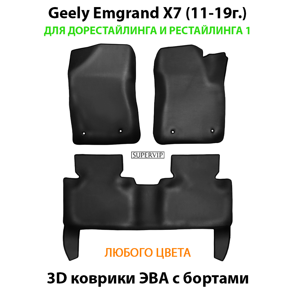 Автомобильные коврики ЭВА с бортами для Geely Emgrand X7 (11-19г.)