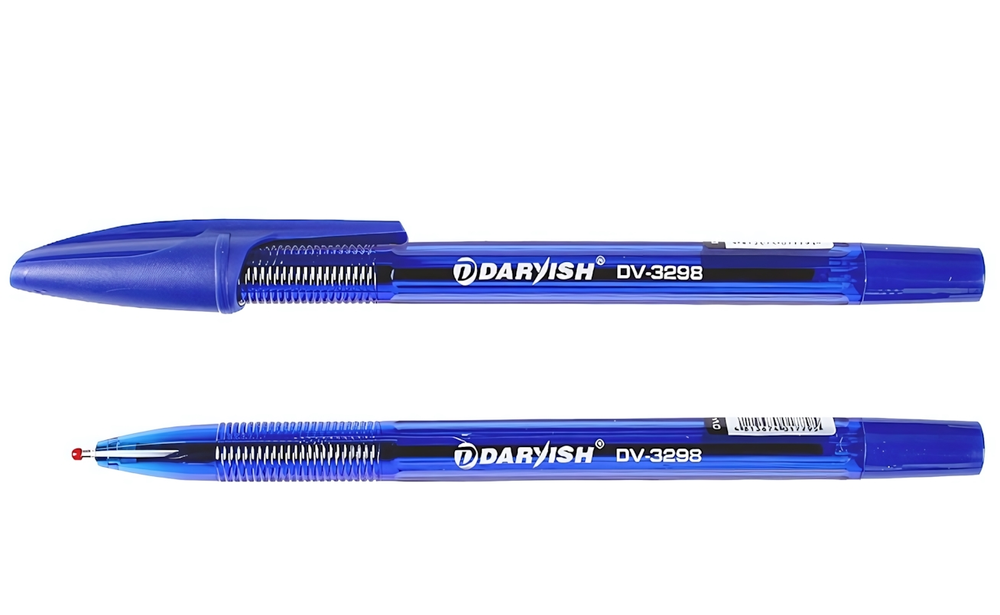 Ручка шарик. масл. основа, синяя, корпус прозрачный синий (Darvish)