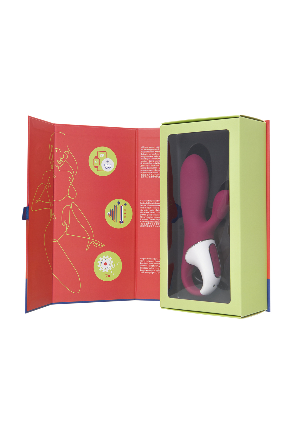 Вибратор Satisfyer Hot Bunny с функцией нагрева красный 17,5 см