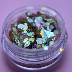 1756 Шестигранники микс "Крылья феи" 2 г крупные