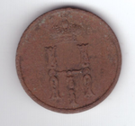 Денежка 1851 г. Николай I (ЕМ) F-VF