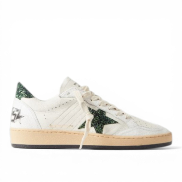 Кеды Golden Goose Ballstar glittered distressed leather sneakers