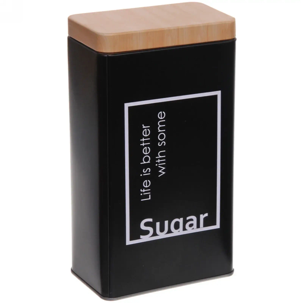 Банка для продуктов металлическая «Black style» 800мл 9*6*16см