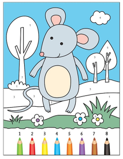 Раскрашиваем по цифрам. В лесу