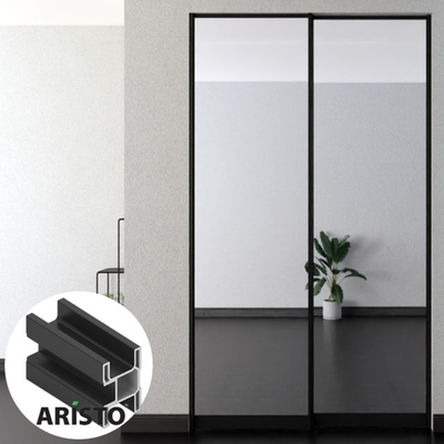 Дверь-купе ARISTO SMART, зеркало, профиль черный матовый