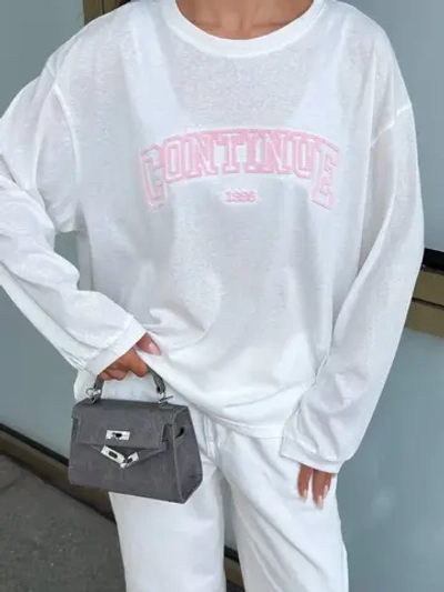 Лонгслив женский в стиле casual “CONTINUE” полупрозрачный