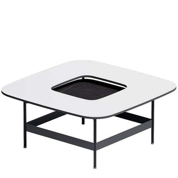 Журнальный столик Space S, 80х80 см, белый/темный камень