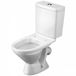 Унитаз SANTEK ЛИГА компакт, выпуск косой (слив 2-реж., дюропласт) с сиденьем и бачком
