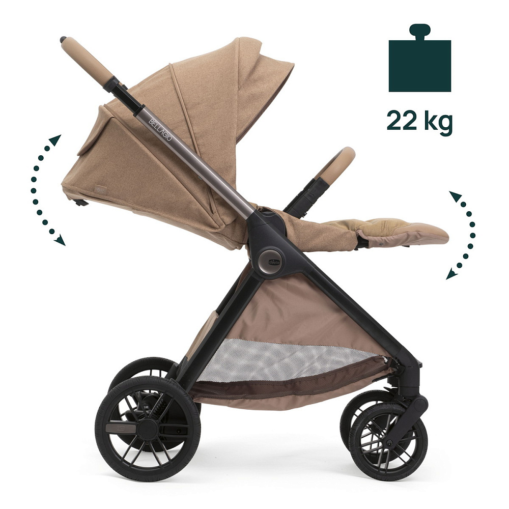 Коляска Chicco Bellagio 3 в 1 с автокреслом Kory Plus Bronze Lizard Re_lux Caramel