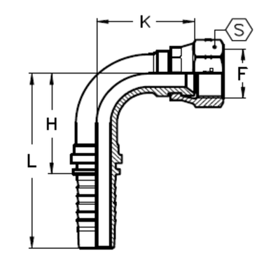 Фитинг DN 08 SAE J512/J516 5/8 (90) TIEFFE