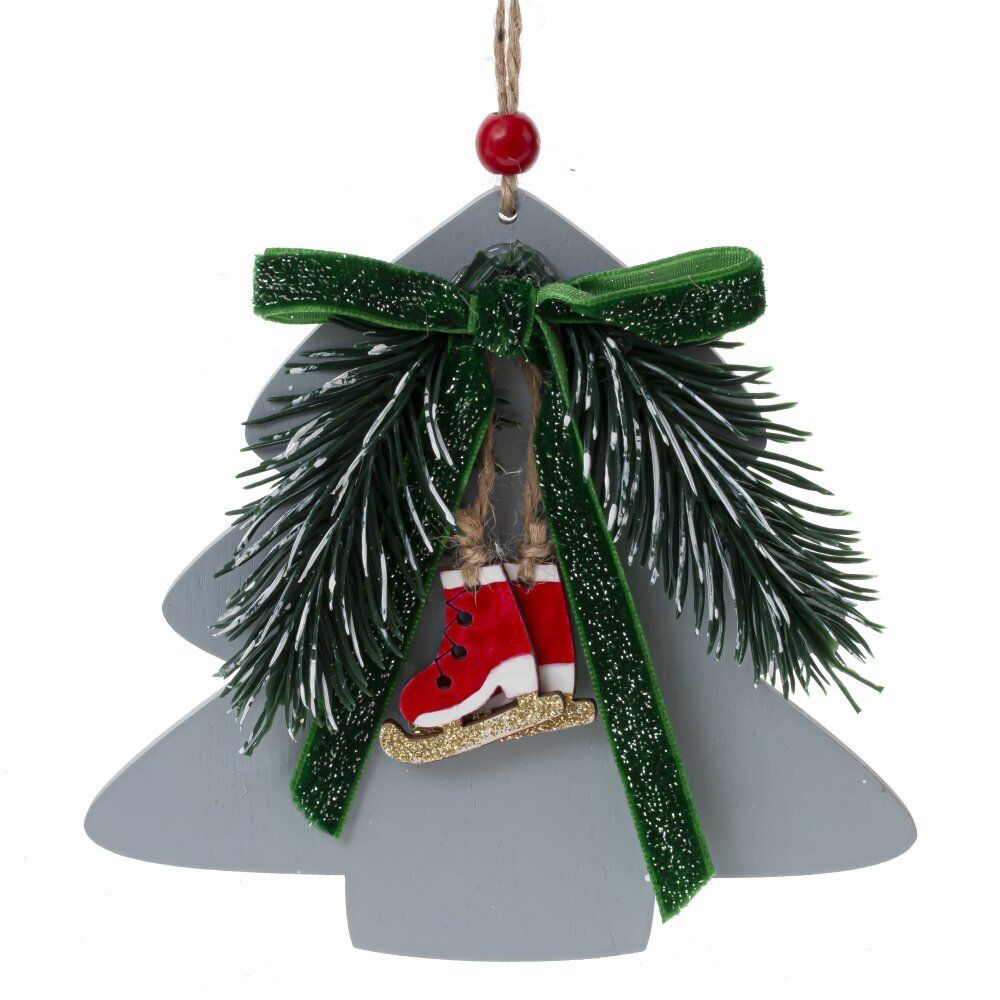 GAEM Изделие декоративное подвесное "Ёлка/Сердце", L12 W2,5 H12 см, 2в.