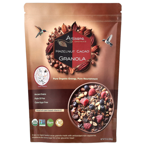 Artisana, Organics, гранола с фундуком и какао, 283 г (10 унций)