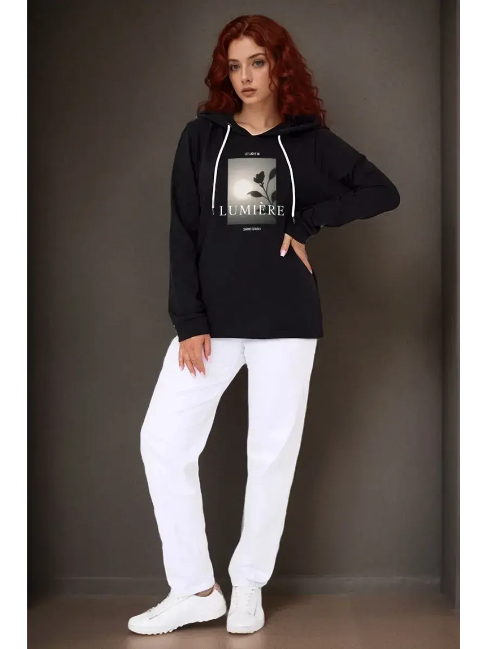 футболка с длинным рукавом лонгслив с капюшоном