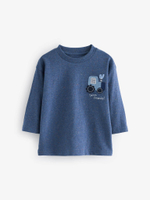 Лонгслив для мальчика Next 642-853, 3 шт., Темно-синий, Белый, Голубой