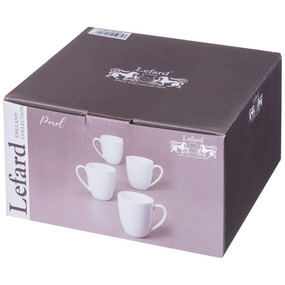 НАБОР КРУЖЕК LEFARD "PEARL" 4 ШТ. 8,9*12,4*10,7 СМ 410 МЛ (КОР=6НАБ.)