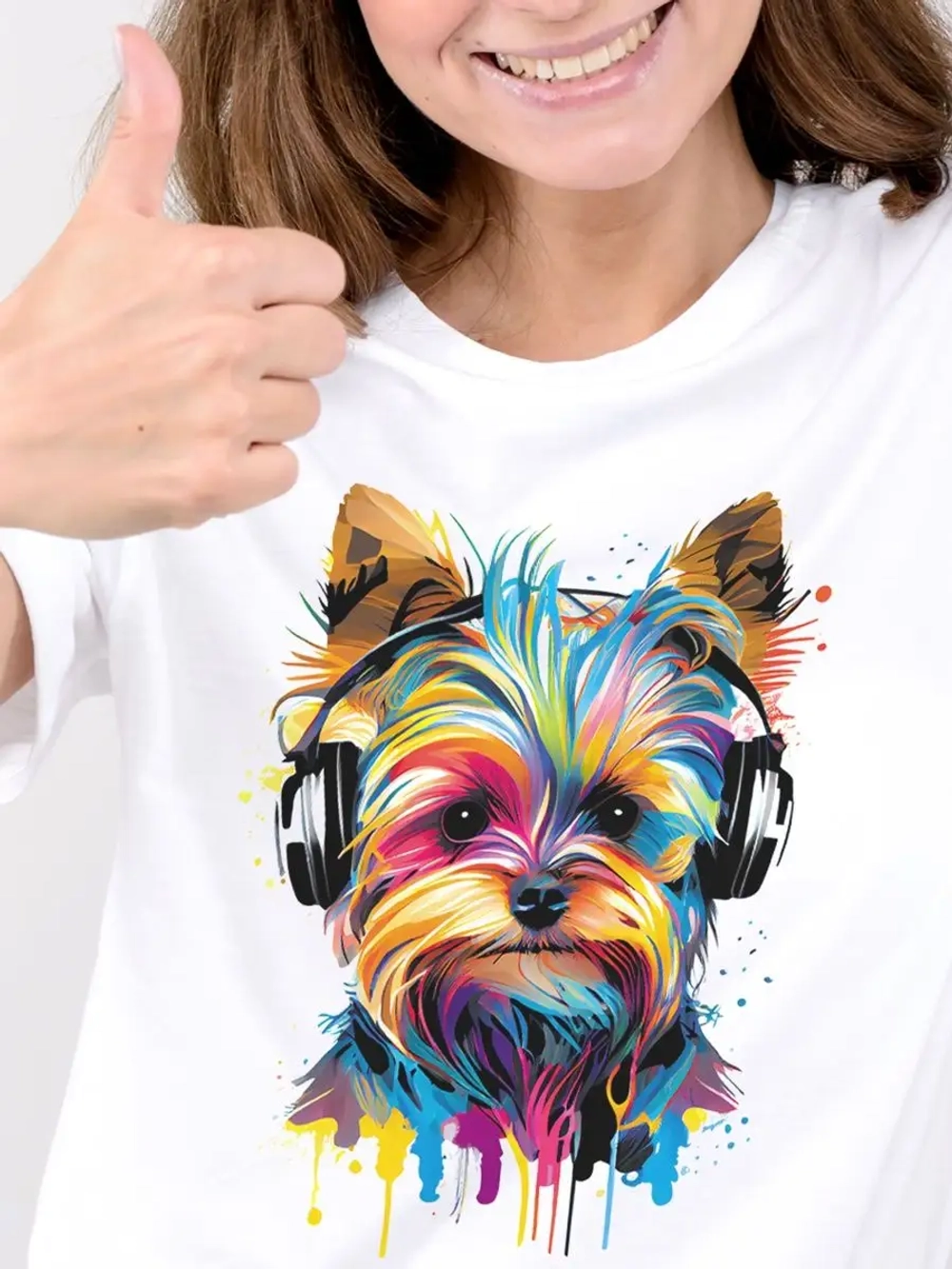 Футболка оверсайз с принтом собакой Бигль Корги Хаски