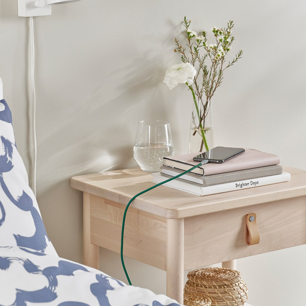 IKEA LILLHULT  (ИКЕА ЛИЛЛХУЛТ)  -  USB-C - Lightning, зеленый, 1,5 м